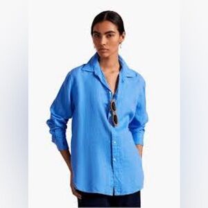 Mad collection linen Stylish Sky Blue Button Down Shirt